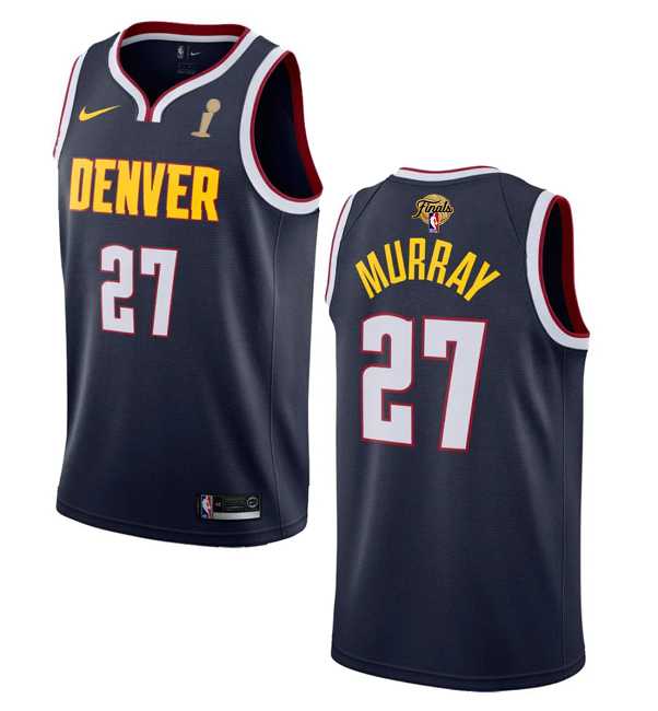 Mens Denver Nuggets #27 Jamal Murray Navy 2023 Finals Champions Icon Edition Stitched Basketball Jersey